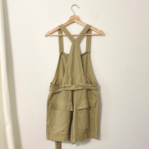 NWT UO Boho Linen Button-Front Shortall Overall - Picture 8 of 14